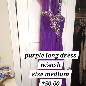Purple long formal dress